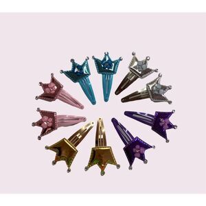 Set of 10 Pcs Crown Snap Hair Clips for Girl & Toddler Hair Accessories Handmade